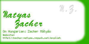 matyas zacher business card