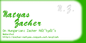 matyas zacher business card